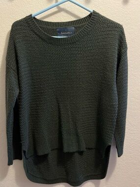 Love Marks Women's Dark Green Textured Knit Sweater